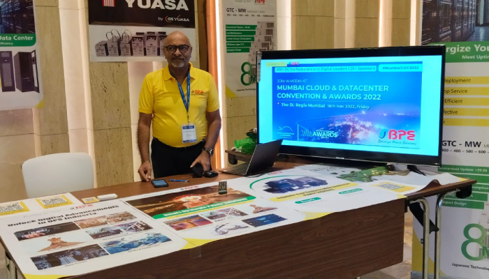 Amitansu Satpathy, Group Managing Director, BPE at the company’s stall at the Saudi Cloud and Datacenter Convention 2023 in Riyadh Olaya.
