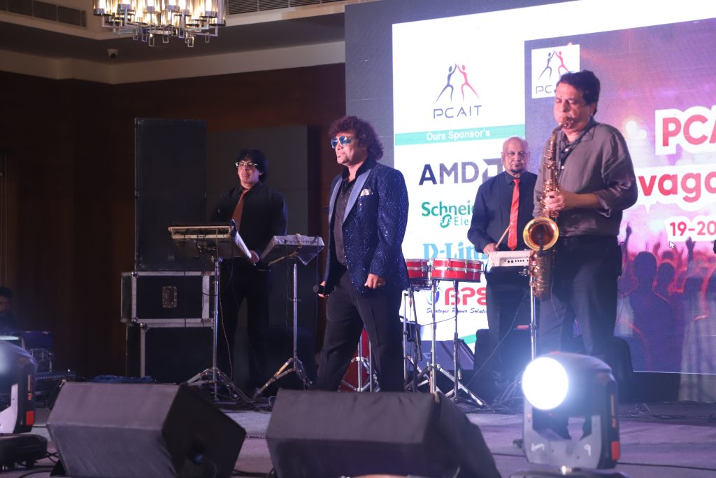 Guests being treated to “Soulful Strings,” a live music hour, followed by an electrifying band performance that had everyone dancing and celebrating well into the night. PCAIT member, Ranjan Chopra of Team Computers enthralled the audience with his saxophone performance along with the live band.
