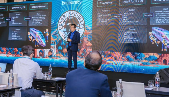 Adrian Hia, Managing Director for Asia Pacific at Kaspersky making a compelling presentation on how “In order to truly protect the IT and OT merge, all the security layers should be tied together through a centralized and intelligence-based Security Operations Center (SOC) integrated with SIEM and real-time threat intelligence at the Kaspersky Cyber Security Weekend 2025 in Da Nang, Vietnam.